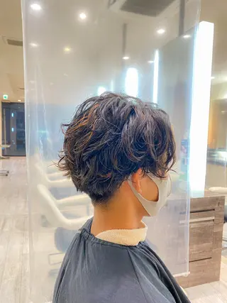 パーマ メンズ スパイラル波巻き パーマ井本汰壱のヘアスタイル
