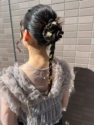 セミロング ヘアアレンジ レイヤー/ナチュラル 💐nao.のヘアスタイル