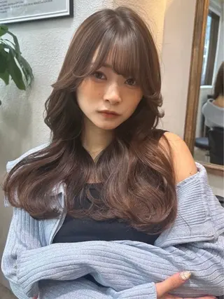 セミロング カラー 長島美織 /透明感カラーのヘアスタイル