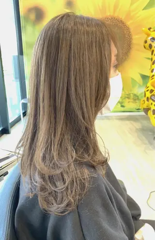 セミロング カラー メンズパーマレイヤー 西山賢志のヘアスタイル