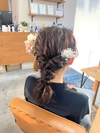 ヘアアレンジ 酸性ストレート/ブリ ーチなしWカラー河本のヘアスタイル