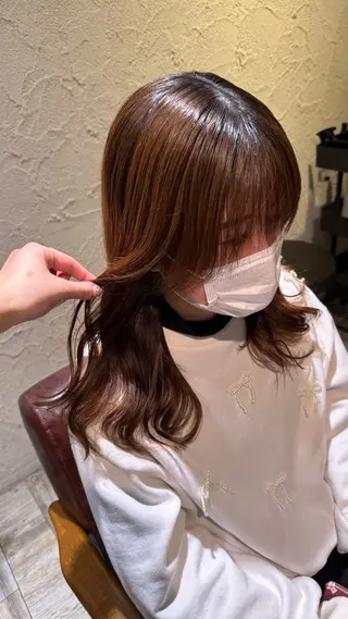 セミロング パーマ 福田花音/スタイリ スト兼任アイリストのヘアスタイル