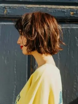 カラー ショート 酸性ストレート/ブリ ーチなしWカラー河本のヘアスタイル