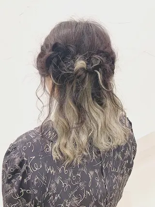 セミロング ヘアアレンジ ミドウチ アヤカのヘアスタイル