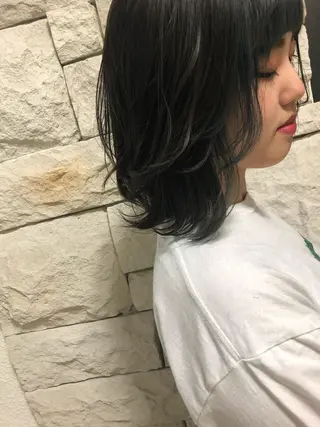 セミロング カラー ヘアアレンジ メンズ キッズ ネイル マツエク・マツパ 透明感カラー🤎 ゆりのヘアスタイル