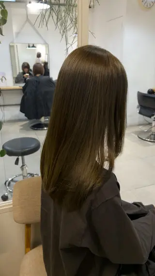 セミロング カラー じゅわっと暖色カラー 🍊Moemiのヘアスタイル