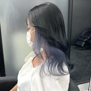 セミロング カラー シールエクステ特化 ハイトーン、NANAのヘアスタイル