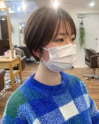 ショート カラー 縮毛矯正/ショート/ レイヤー/畑中正敏のヘアスタイル