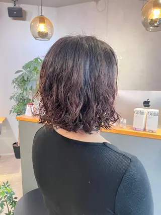 ミディアム カラー パーマ 友 美海のヘアスタイル