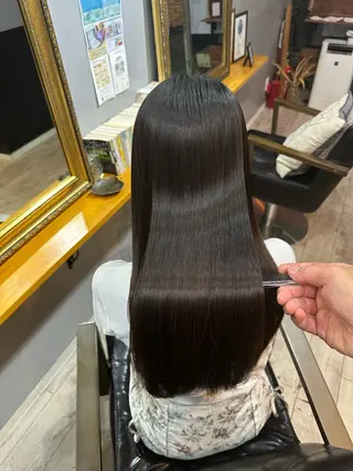 ロング カラー パーマ 渡辺俊介 暗髪カラー /美髪矯正/髪質改善のヘアスタイル