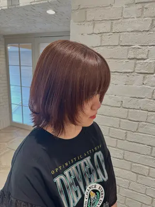 ミディアム カラー 堀江美容室 千晶のヘアスタイル