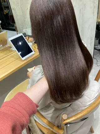 セミロング ✨色持ちの良い艶 カラー✨蟹江真世のヘアスタイル