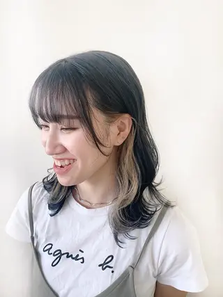 ミディアム カラー 杉村 未来のヘアスタイル