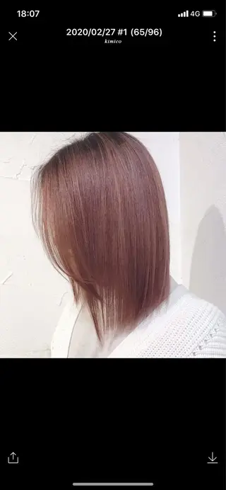 ミディアム カラー 藤井 貴美子のヘアスタイル
