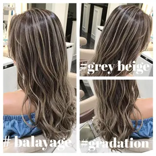 ロング カラー 山崎俊輔/髪質改善 /バレイヤージュのヘアスタイル
