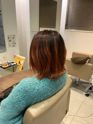 ミディアム カラー 池田 愛のヘアスタイル