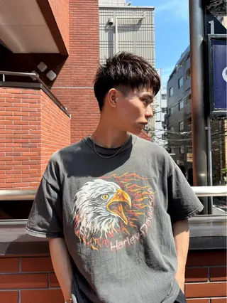 ショート メンズパーマ 毛流れ/シャドウのヘアスタイル