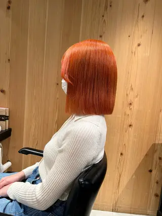 ミディアム カラー スキバサミを使わない カット🌼唯🌼のヘアスタイル