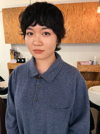 ショート パーマ 暖色/パーマ 🌼クニトウメイのヘアスタイル