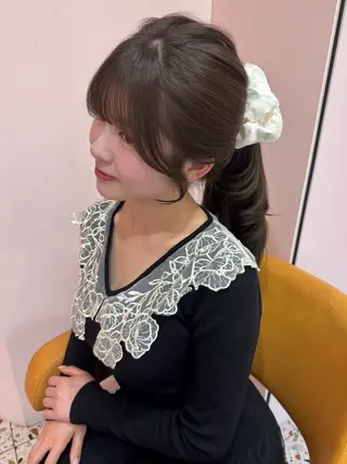 ロング 顔周り/透明感カラー REINA𓍯のヘアスタイル