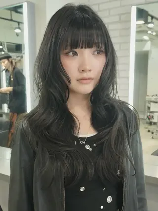 ロング Airi 韓国y2k ボブパーマのヘアスタイル