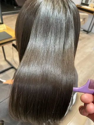 ロング 縮毛矯正×髪質改善× 艶髪カラー 小笠原躍のヘアスタイル