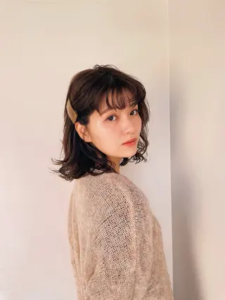 パーマ ボブ/ミディアム 親しみやすさ/さくらのヘアスタイル