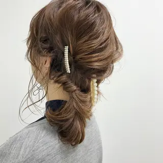 ミディアム ヘアアレンジ HARUNA/ミセス 大人ショートヘアのヘアスタイル