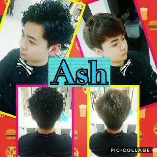 メンズ パーマ カラー 永島 桜のヘアスタイル