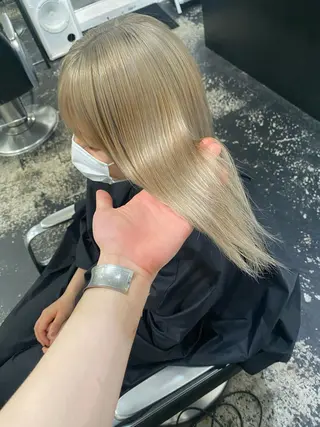 ミディアム カラー パーマ ヘアアレンジ メンズ キッズ ブリーチ　ハイトーン 特化🌈フジタハルキのヘアスタイル