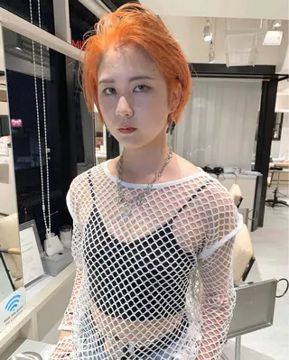 ショート カラー kanta 梅田 韓国ハイトーンのヘアスタイル