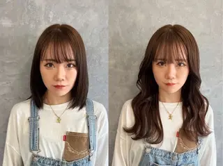 セミロング カラー 三浦 美鈴のヘアスタイル