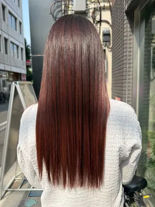 セミロング カラー 縮毛矯正/ /関内/あべももこのヘアスタイル