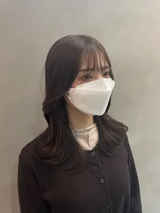 セミロング カラー 色落ちまでキレイに！ ！女性サロンのヘアスタイル