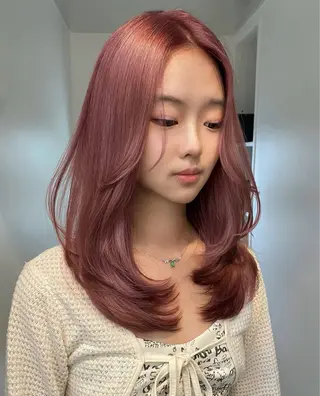 ミディアム カラー ヘアアレンジ 栄💗レイヤーカット ｜パーマ｜haruのヘアスタイル