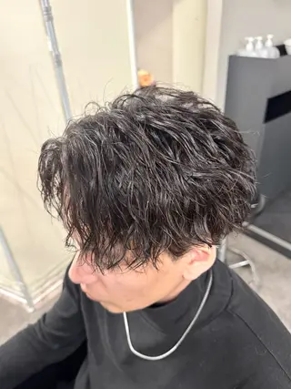 セミロング パーマ メンズ 立川韓国メンズヘア ニュアンスパーマ安井のヘアスタイル