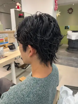 パーマ メンズ ニュアンスパーマ/ フェザー/マッシュのヘアスタイル