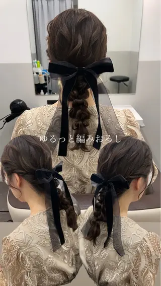 ミディアム ヘアアレンジ SALOWIN新宿三丁目 Frente店所属・薄田 珠美のヘアスタイル