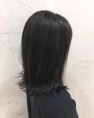 セミロング カラー 斉藤 貴也のヘアスタイル