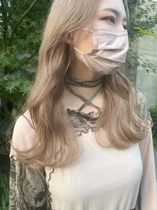 ロング カラー 顔周りカット 【オノザワリョウ】のヘアスタイル