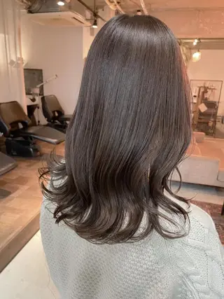 セミロング カラー 韓国ヘア/暖色カラー 新美多英のヘアスタイル