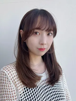 セミロング 恵比寿韓国レイヤー× 艶透明感カラー大場のヘアスタイル
