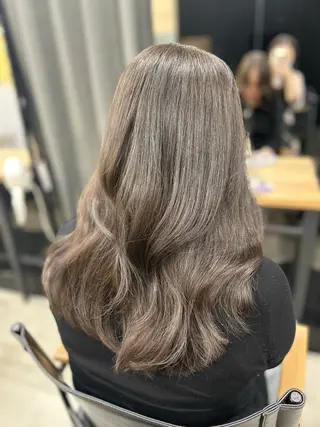 セミロング 女性らしいモテヘア 韓国ヘアhikariのヘアスタイル