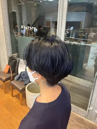 ショート カラー メンズ ボブ×艶カラー 特化・リクト💥のヘアスタイル
