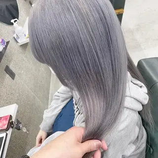 セミロング カラー Lull1人美容室 バレイヤージュのヘアスタイル