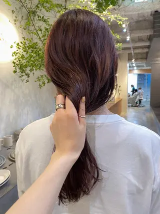 セミロング カラー 砂原 ひよりのヘアスタイル