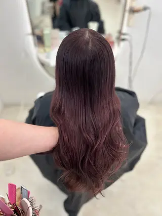 ロング カラー shu ラベンダー/ピンクのヘアスタイル