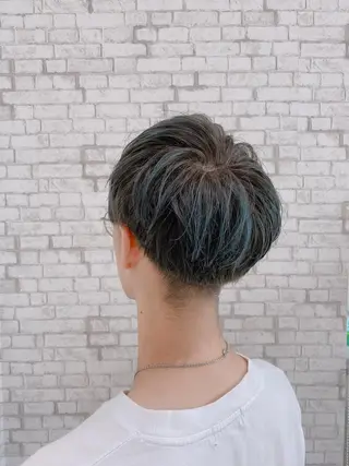 ショート カラー ヘアアレンジ メンズ ブリーチなし艶カラー 東家のヘアスタイル