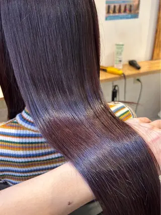 セミロング カラー ✨縮毛矯正✖︎顔周り レイヤー✨ナカムラのヘアスタイル