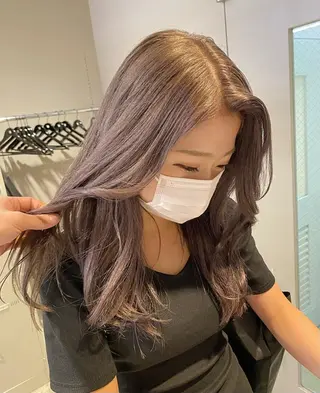 セミロング カラー パーマ ヘアアレンジ メンズ ネイル マツエク・マツパ 韓国/トレンド レイヤー【101】のヘアスタイル